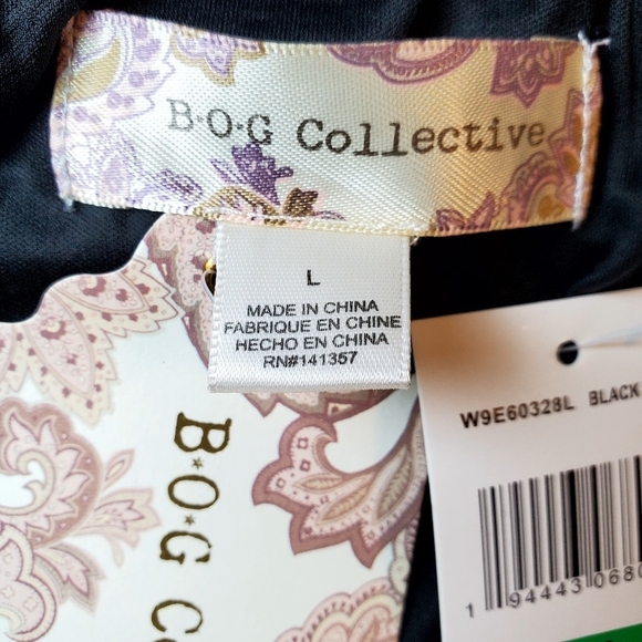 NWT Band of Gypsies BOG Collective Black Floral Slip Skirt L - Picture 2 of 12